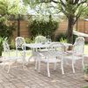 vidaXL 7 Piece Garden Dining Set White Cast Aluminium