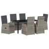 vidaXL Garden Dining Set with Cushion 7 pcs Grey Poly Rattan