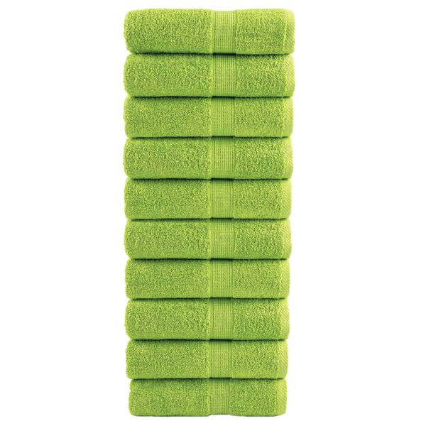 vidaXL Premium Wash Towels SOLUND 10 pcs Apple Green 30x30 cm 600 gsm