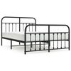 vidaXL Metal Bed Frame without Mattress with Footboard Black 140x200cm
