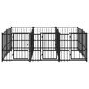 vidaXL Outdoor Dog Kennel Steel 5.63 m&sup2;