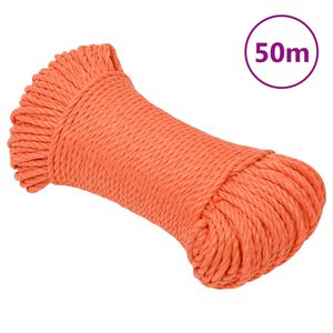 vidaXL Work Rope Orange 3 mm 50 m Polypropylene