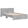 vidaXL Bed Frame with Headboard and LED Concrete Grey 120x200 cm
