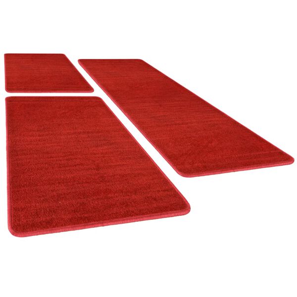 vidaXL Bed Carpets Shaggy High Pile 3 pcs Red