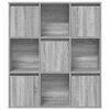 vidaXL Bookcase Grey Sonoma 89x24x101.5 cm Engineered Wood
