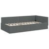 vidaXL Corner Bed Frame Dark Grey 100 x 203 cm Fabric