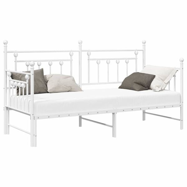 vidaXL Daybed Frame with Headboard White 75 x 190 cm Steel