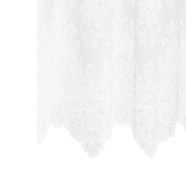 vidaXL Lace Curtain with Curtains Floral White 100 x 500 cm Polyester