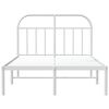 vidaXL Metal Bed Frame without Mattress with Headboard White 120x190cm