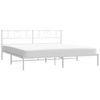 vidaXL Metal Bed Frame without Mattress with Headboard White 200x200cm