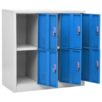 vidaXL Locker Cabinets 5 pcs Light Grey and Blue 90x45x92.5 cm Steel