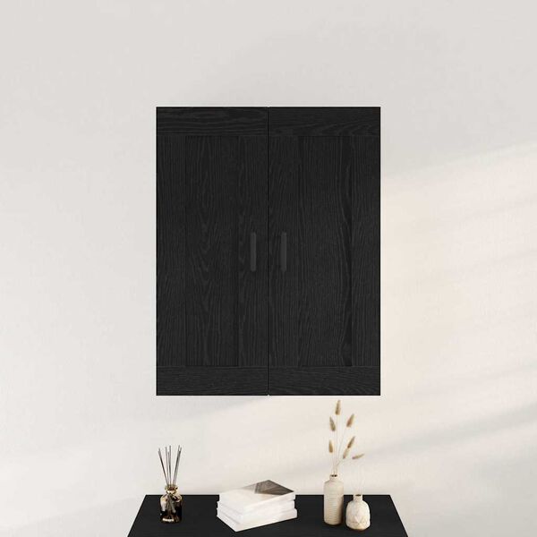 vidaXL Wall-mounted Cabinet Wall-mounted Black Oak 69.5 x 34 x 90 cm