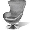 vidaXL Swivel Egg Chair with Cushion Silver Velvet
