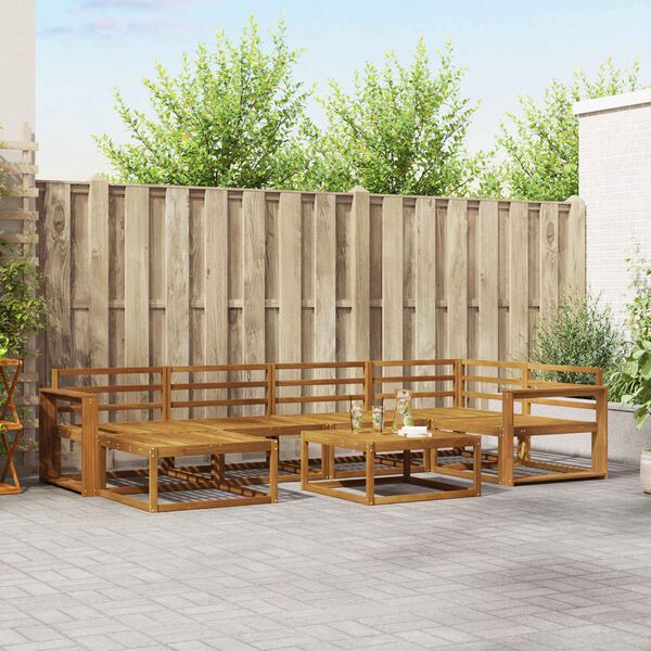 vidaXL Outdoor Sofa Set 7 pcs Natural Solid Acacia Wood