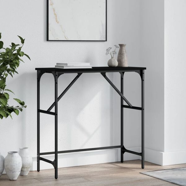 vidaXL Console Table Black 75x32x75 cm Engineered Wood