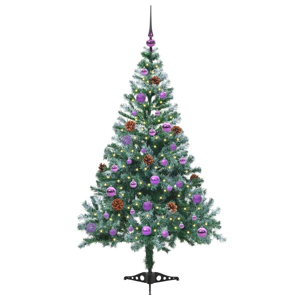 vidaXL Artificial Christmas Tree with Stand Green 150 cm PVC and Steel