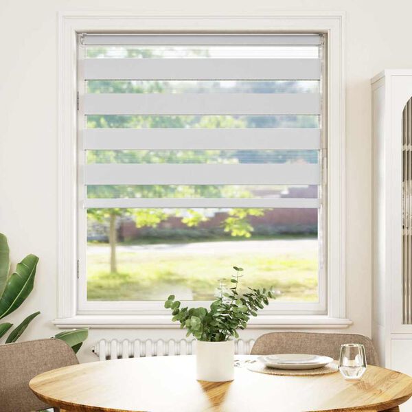 vidaXL Zebra Blind White 105x150 cm Fabric Width 100.9 cm Polyester