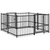 vidaXL Outdoor Dog Playpen Black 192 x 192 x 100 cm Steel