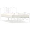vidaXL Metal Bed Frame without Mattress with Footboard&nbsp;White 120x200cm