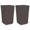 vidaXL Garden Planters 2 pcs Brown 32.5x32.5x57 cm PP