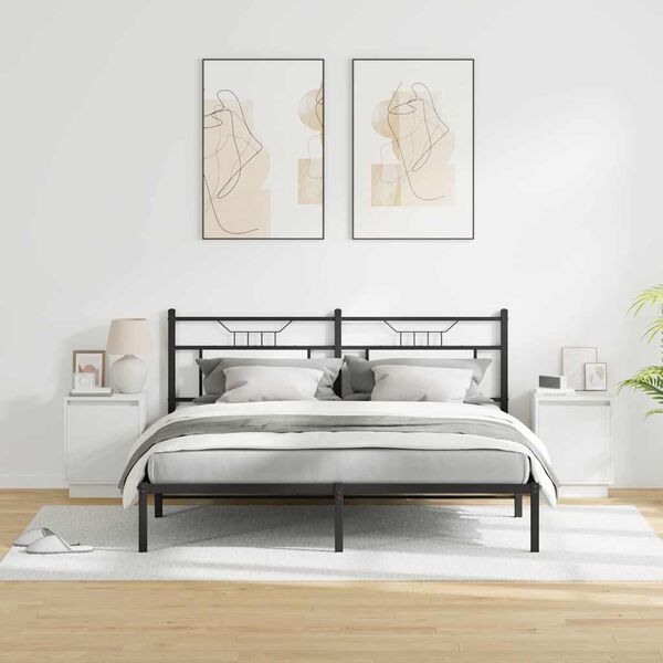 vidaXL Bedside Cabinet 2 pcs White 39 x 34.5 x 50 cm Engineered wood