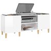 vidaXL Record Cabinet High Gloss White 121x38x48 cm Engineered Wood
