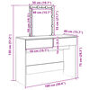vidaXL Dressing Table with LED Concrete Grey 100x40x130 cm