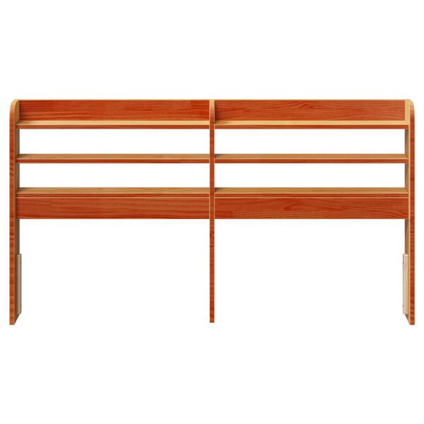 vidaXL Headboard with Shelves Wax Brown 120 cm Solid Wood Pine