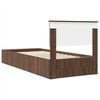 vidaXL Bed Frame with Shelf Brown Oak 100 x 200 cm Engineered Wood
