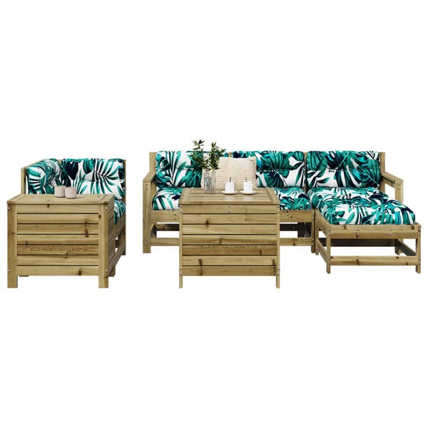 vidaXL 7 Piece Garden Sofa Set Impregnated Wood Pine