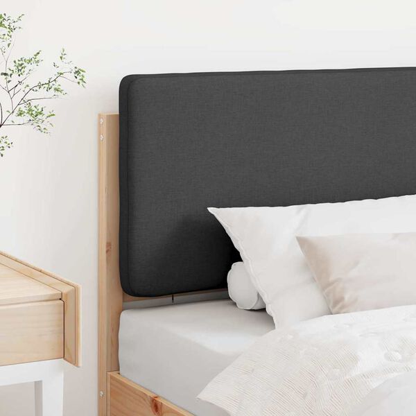 vidaXL Upholstered Headboard Brown and Dark Grey 75 cm Solid Pine Wood