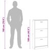 vidaXL Shoe Cabinet Smoked Oak 59x17x108 cm Engineered Wood
