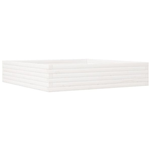 vidaXL Garden Planter White 110x110x23 cm Solid Wood Pine