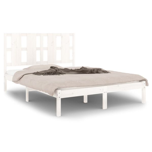 vidaXL Bed Frame without Mattress White 120x200 cm Solid Wood Pine