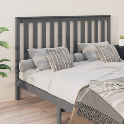 vidaXL Bed Headboard Grey 166x6x101 cm Solid Wood Pine