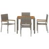 vidaXL Garden Dining Set 5 pcs Grey Poly Rattan