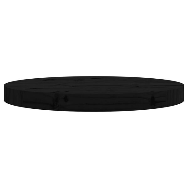 vidaXL Table Top Round Black &Oslash;40x3 cm Solid Wood Pine