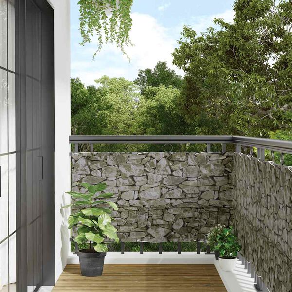 vidaXL Balcony Privacy Screen Stone Look 700x90 cm PVC