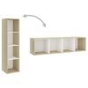 vidaXL 4 Piece TV Cabinet Set White and Sonoma Oak Engineered Wood
