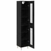 vidaXL Highboard 2 pcs Black Oak Glass