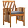 vidaXL Garden Dining Chairs 3 pcs with Cushions Solid Acacia Wood