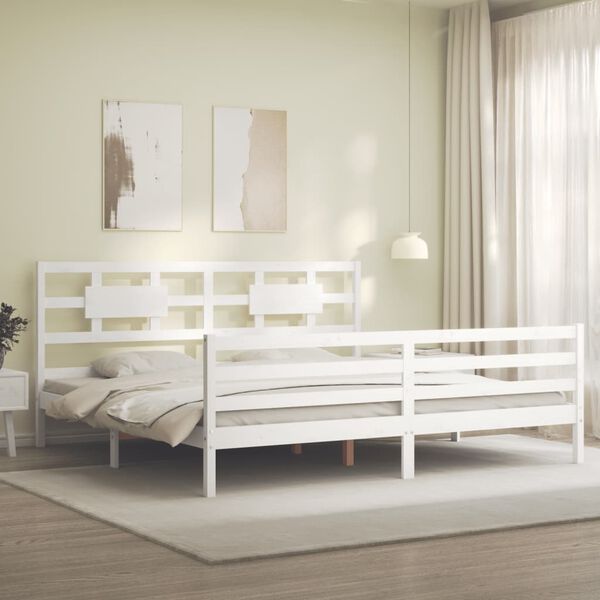 vidaXL Bed Frame without Mattress White 200x200 cm Solid Wood