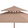 vidaXL Double Decker Garden Parasol with Wooden Pole 270 cm Taupe