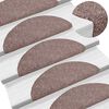 vidaXL Stair Mats Self-adhesive 15 pcs 56x17x3 cm Light Brown Half Round
