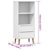 vidaXL Bookcase MOLDE White 60x35x133,5 cm Solid Wood Pine