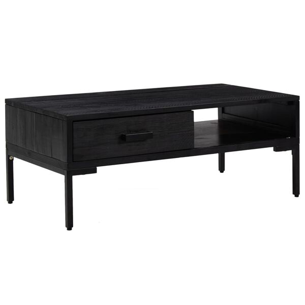 vidaXL Coffee Table Black 90x50x35 cm Solid Pinewood