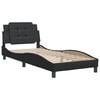 vidaXL Bed Frame without Mattress "Zadar" Black 90x190 cm Single Faux Leather