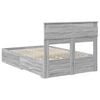 vidaXL Bed Frame with Drawer Grey Sonoma 135 x 190 cm Engineered Wood