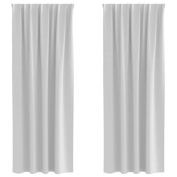 vidaXL Blackout Curtains with Rings 2 pcs Pale Grey 225 x 140 cm