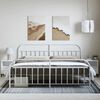 vidaXL Metal Bed Frame without Mattress with Footboard White 193x203cm